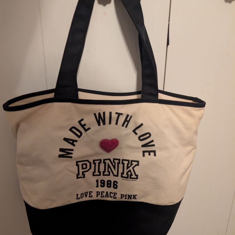 Victoria's Secret Brand Pink Tote with Heart Accent